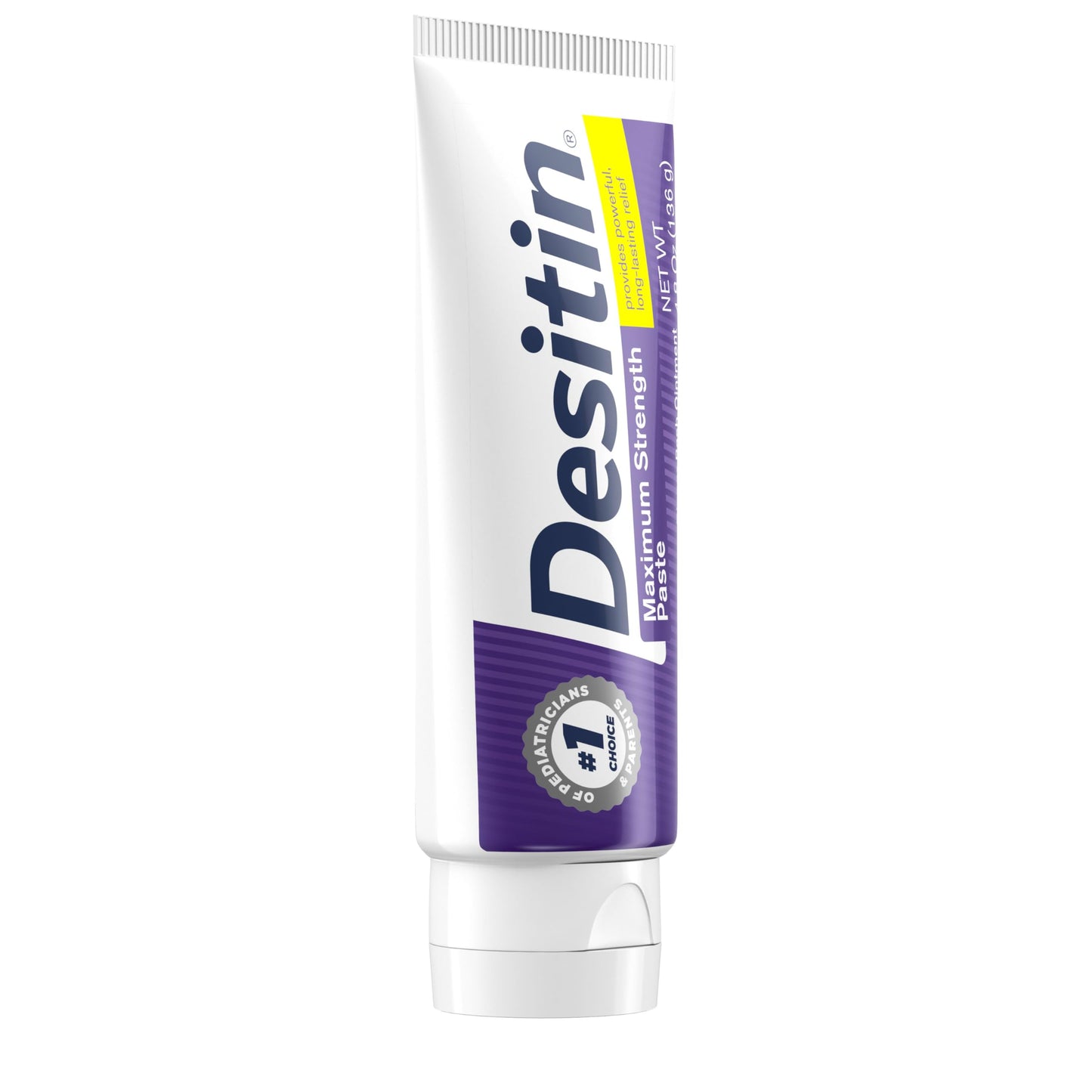 Desitin Maximum Strength Baby Diaper Rash Cream, 40% Zinc Oxide for Treatment, Relief & Prevention, Hypoallergenic, Phthalate- & Paraben-Free Paste, Protects Skin for 12 Hours, 4.8 oz