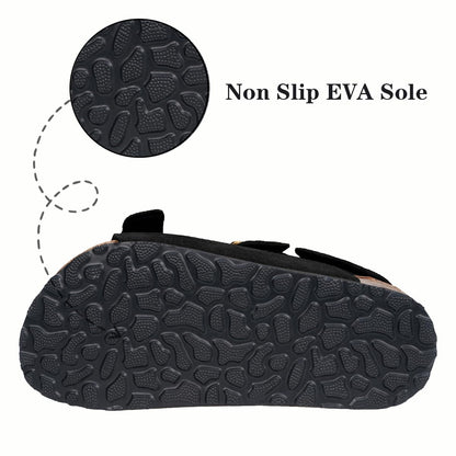 ZUSERIS Kids Toddler Sandals Boys Girls Cork Footbed Sandal Comfort Double Buckle Slip On Slippers with Adjustable Back Strap