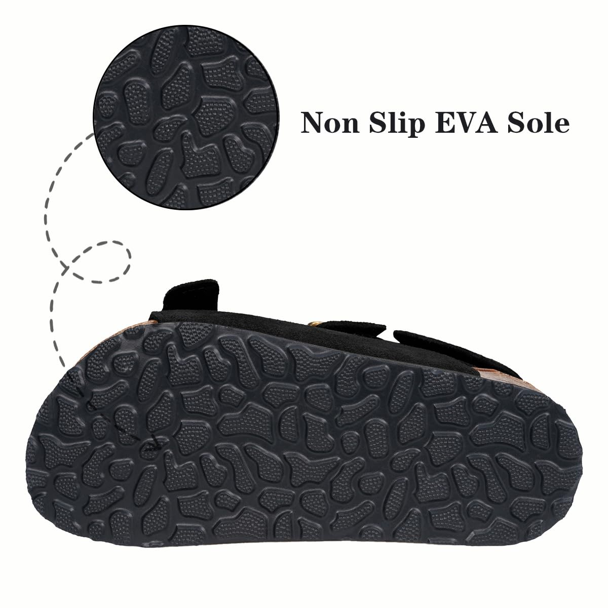 ZUSERIS Kids Toddler Sandals Boys Girls Cork Footbed Sandal Comfort Double Buckle Slip On Slippers with Adjustable Back Strap