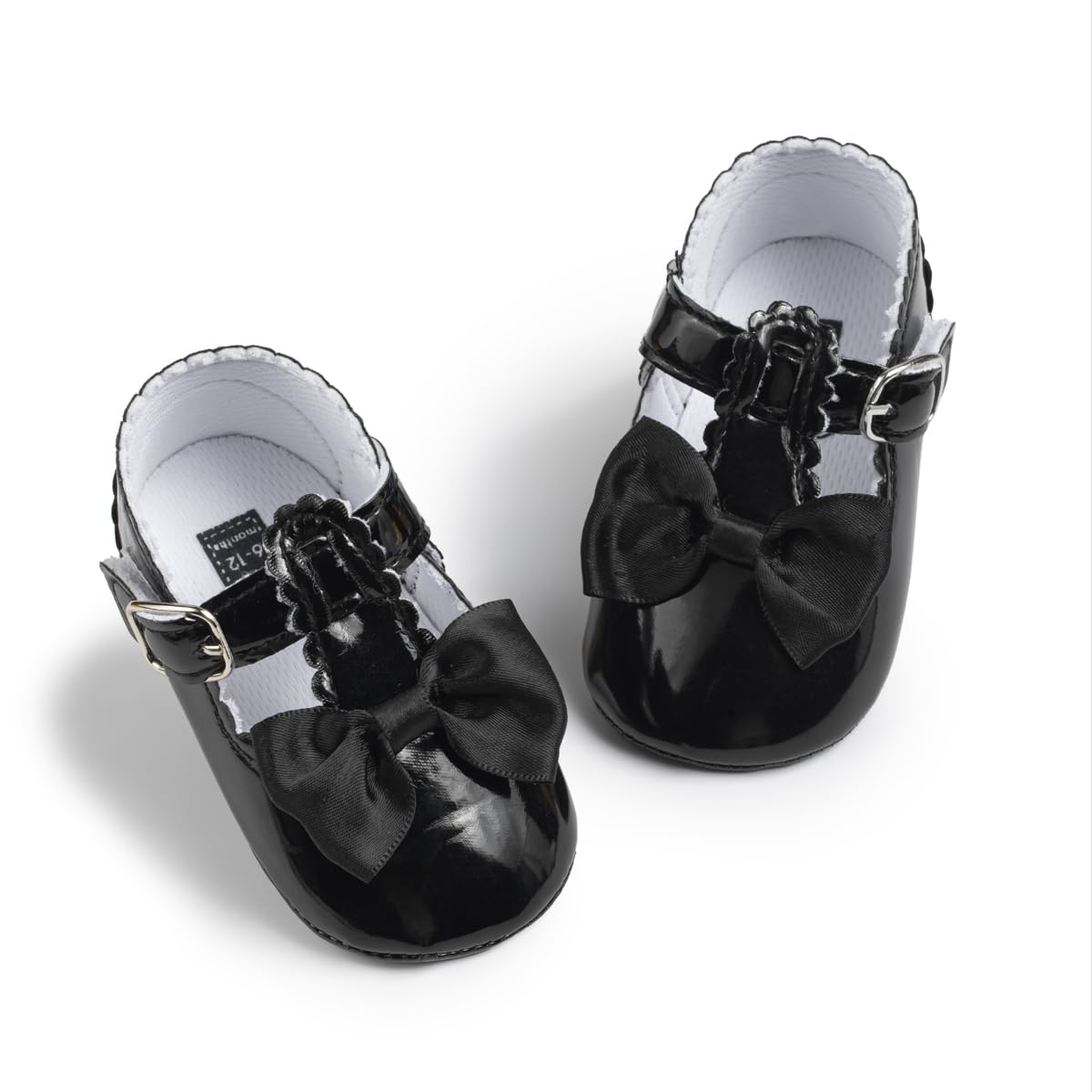 Meckior Infant Baby Girls Soft Sole Bowknot Princess Wedding Dress Mary Jane Flats Prewalker Newborn Light Baby Sneaker Shoes