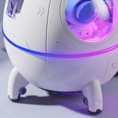 Space Capsule Humidifier, Transparent PC Silicone Mini Cute Humidifiers Portable Household Ambient Light Humidifier for Home Car Bedroom Office and Travel, DC5V/1A (White)