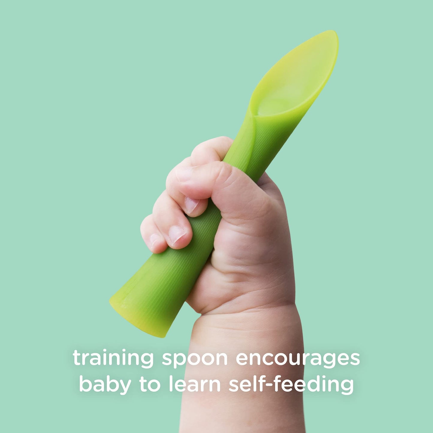 Olababy 100% Silicone Soft-Tip Training Spoon for Baby Led Weaning 2pack