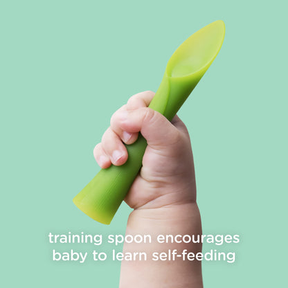 Olababy 100% Silicone Soft-Tip Training Spoon for Baby Led Weaning 2pack