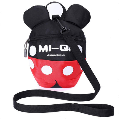 ﻿Baby Toddler Leash Baby Leash Backpack Little Kid Boys Girls Anti-Lost Travel Bag Harness Reins Cute Cartoon Backpacks with Safety Leash for Baby Backpack Leash for Toddlers 1-5 Years(Black red)