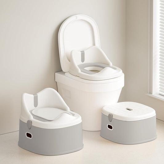 3-in-1 Toddler Potty Training Toilet for Boys and Girls Multi-use Baby Potty Chair for Toddlers 1-3 Training Potty Seat Toddler Toilet Baby Potty Training Seat with Step Stool (Orange)