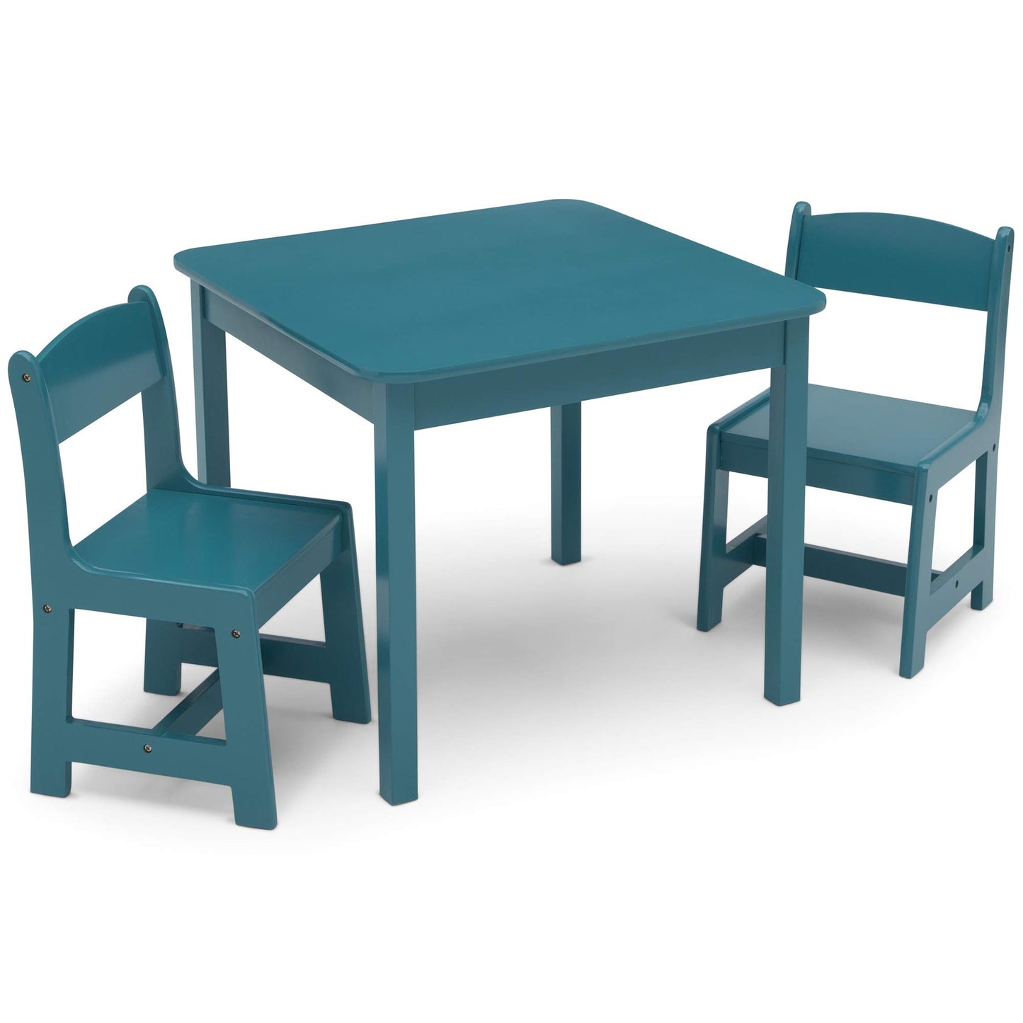 Delta Children MySize Kids Wood Table and Chair Set (2 Chairs Included) - Ideal for Arts & Crafts, Snack Time, & More - Greenguard Gold Certified, Bianca White, 3 Piece Set