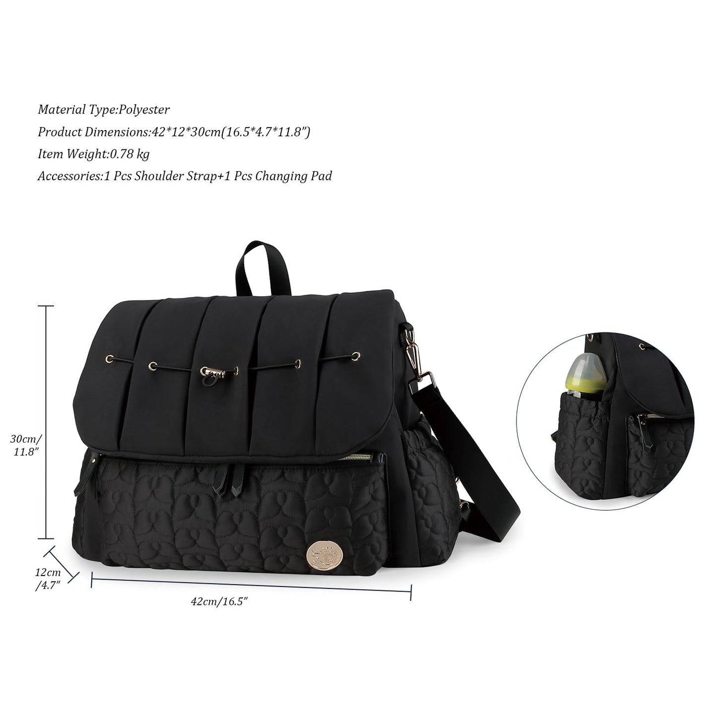Lmbabter Diaper Bag Backpack Convertible Messenger Bag Travel Backpack Maternity Bags Stylish Baby Bag with Changing Pad for Mom (Brown)