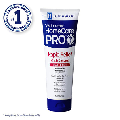 Rapid Relief Diaper Rash Cream with Zinc Oxide, Hospital Grade Barrier Cream for Adults, and Babies with Fragile or Sensitive Skin (4oz Tube, Pack of 3)