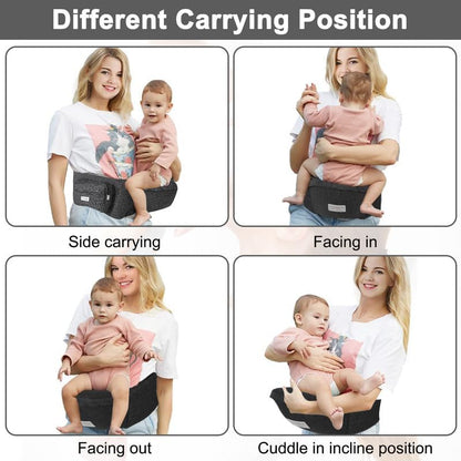 Baby Carrier, Ergonomic 6-in-1 Baby Carrier with Hip Seat for Newborn Infant Toddler, Adjustable Detachable Baby Holder Carrier for Dad Mom