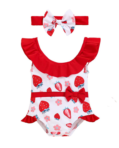 Mioglrie Toddler Baby Girl Swimsuit Infant Bathing Suits Summer Beach Swim Suit Newborn One Piece Swimwear for Girls
