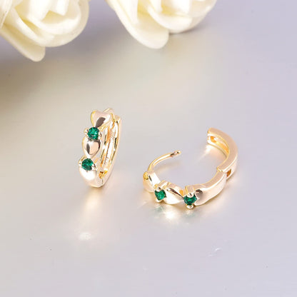 CiNily 14K White Gold Plated Small Hoop Earrings for Women Girls Heart Cubic Zirconia Hypoallergenic Earrings