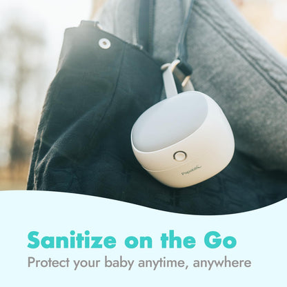 Papablic Portable Pacifier Sanitizer, UV Light Sanitizer Case for Pacifier, USB Rechargeable Mini Pacifier Sanitizer Box, 99.9% Cleaned in 59 Seconds