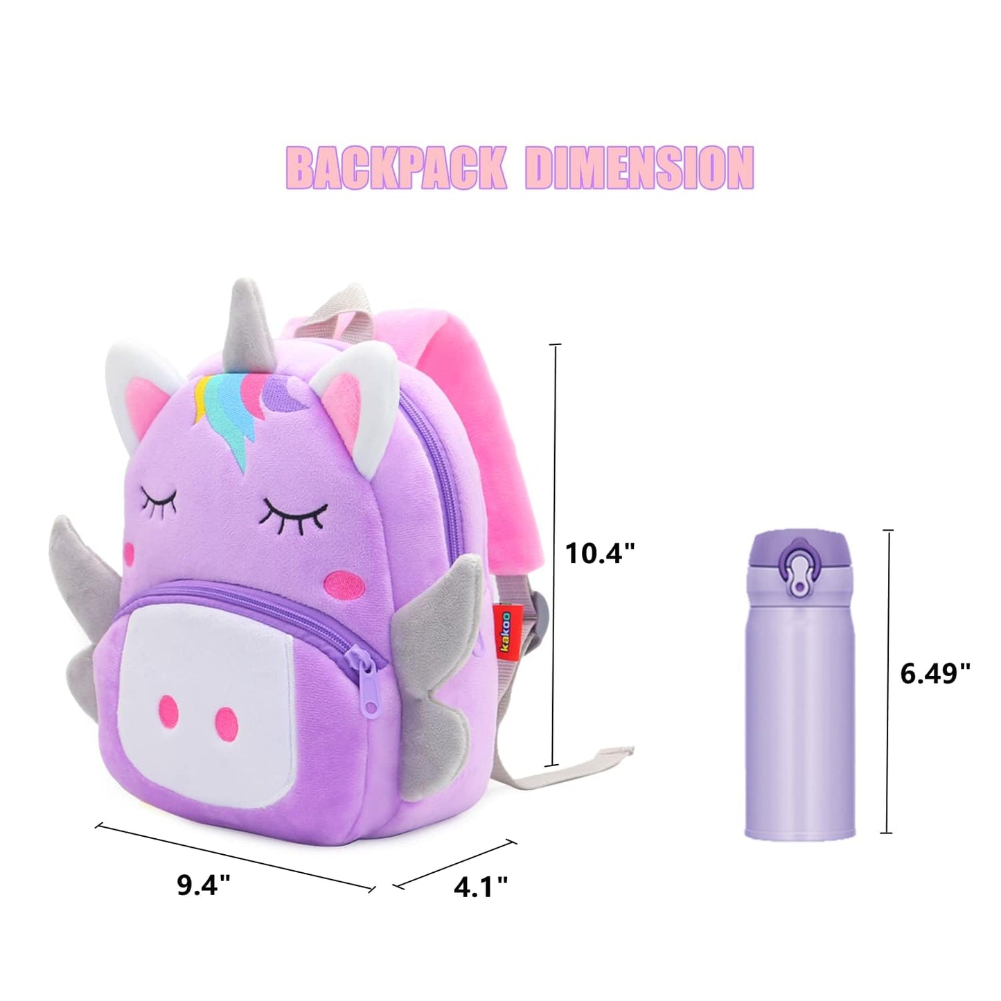 NICE CHOICE Cute Toddler Backpack Toddler Bag Plush Animal Cartoon Mini Travel Bag for Baby Girl Boy 2-6 Years(Grey Elephant)