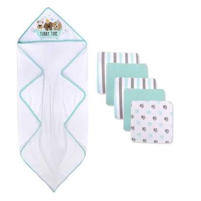 Baby Hooded Towel and Washcloth Set for Infants, Boys and Girls 6-12 Months (Mommy's Mermaid)
