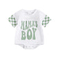 Newborn Infant Baby Boy Summer Outfit Mamas Boy Baby Clothes Boy Oversized Romper Shirts Short Sleeve Onesie