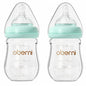 Glass Baby Bottles,Anti Colic Breastfeeding Bottle with Natural Response Nipple Size S,Wide Neck Slow Flow Baby Bottle for Baby,Newborn,Preemie 0-3 0-6 Month,BPA Free (Pink, 1 Pack, 5 Ounce)