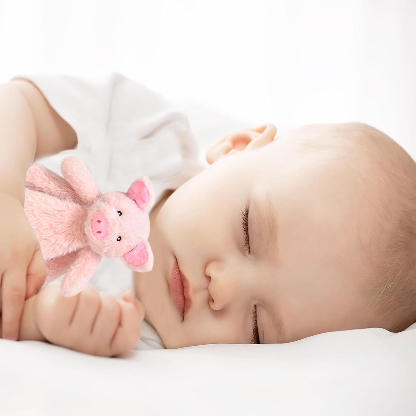 Baby Pink Pig Soft Stuffed Animal Security Blanket, Plush Pig Character Lovey Blanket, Baby Shower/Nursery Gift, Newborn Infant Toddler Snuggle Blankie for Girls Boys, 14 Inches