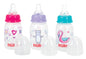 Nuby Printed Non-Drip Bottle, 4 Ounce, 1 Pack of 1 Bottle, Colors May Vary