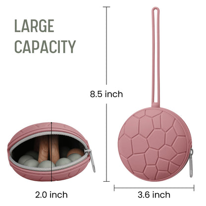 Silicone Pacifier Holder Case, BPA-Free Newborn Baby Silicone Pacifier Holder for Boys & Girls, Portable Silicone Pacifier Container Case (Soft Lilac/Blush)