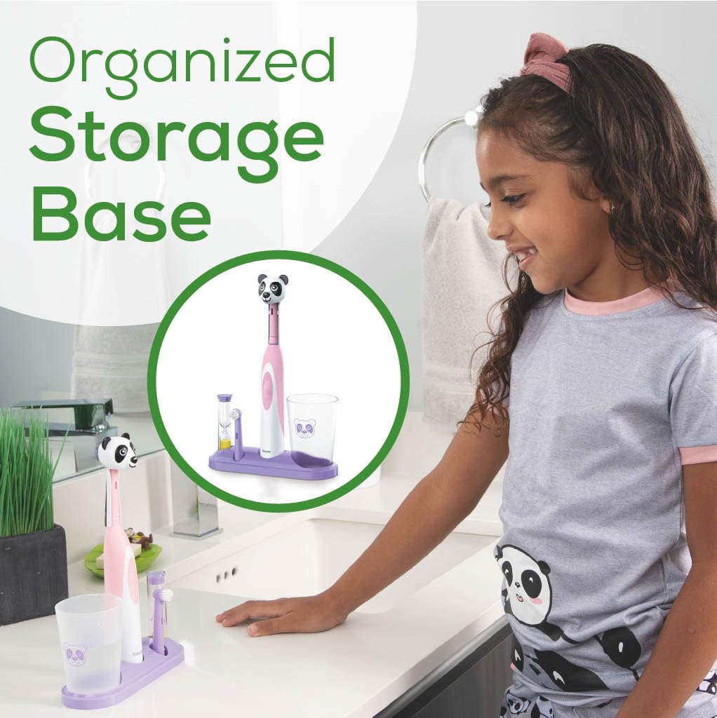 Beurer TB10 Kids Electric Toothbrush Kit - Fun Milo The Monkey Cap with 2 Extra-Soft Brush Heads to Help Remove Plaque, 2 Minute Timer, and Rinse Cup, BPA-Free, Safe for Ages 3+