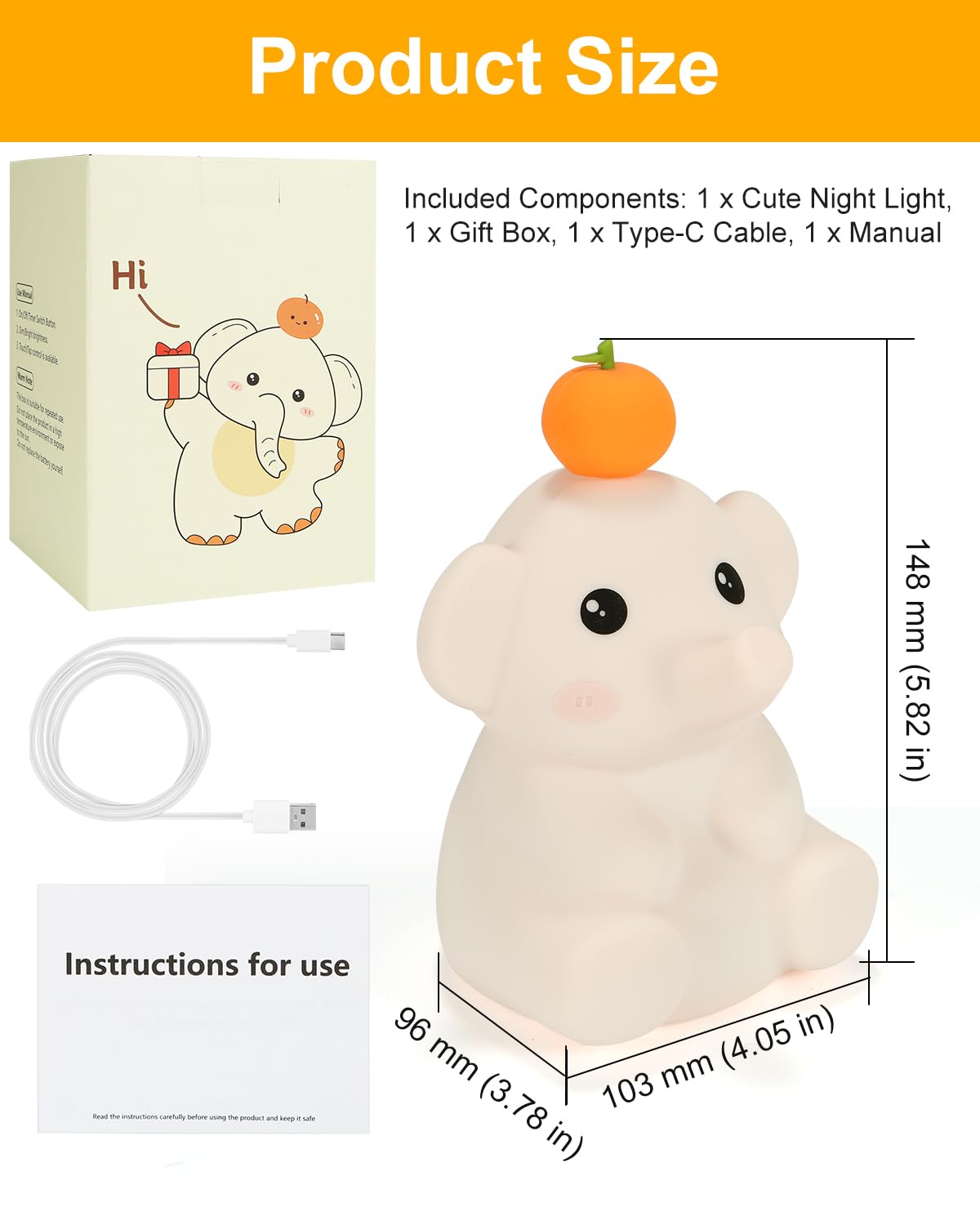 DuDu Duck Night Light, Cute Duck Lamp, Squishy Silicone Nightlight for Bedrooms with 30 Minutes Timer, Rechargeable Bedside Lamp with Touch Control for Bedrooms, Living Room