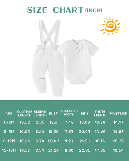 SANMIO Baby Boy Clothes 0-18 Months Newborn Outfits Short Sleeve Romper Top and Suspender Pants Baby Boy Summer Clothing 2Pcs