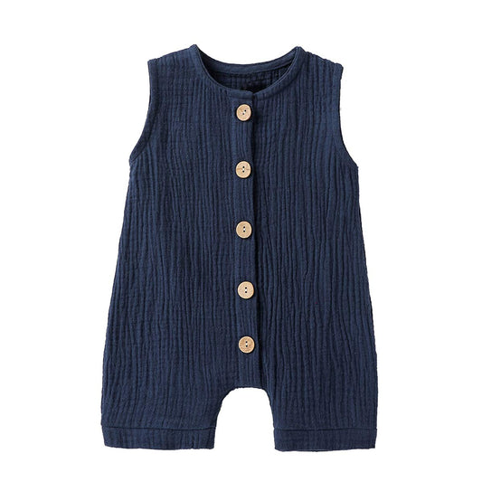 Infant Newborn Baby Boys Girls Cotton Linen Romper Summer Jumpsuit Sleeveless Overalls Clothing Set