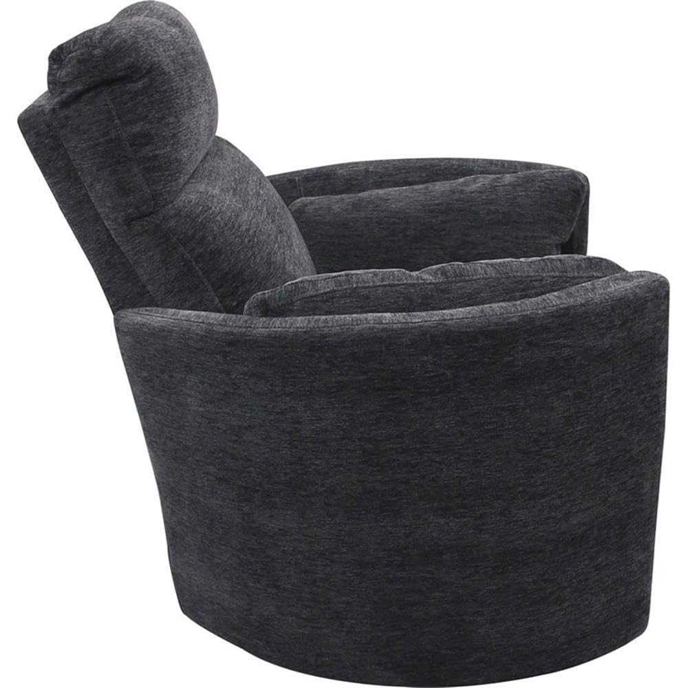 Pemberly Row Contemporary Fabric Swivel Glider Recliner in Ivory