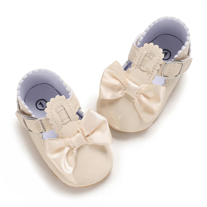 Baby Girl Mary Jane Flats Dress Shoes - Infant Newborn Shoes Anti-Slip Soft PU Leather Party School Wedding Princess Baby Girl Shoes 0-18M