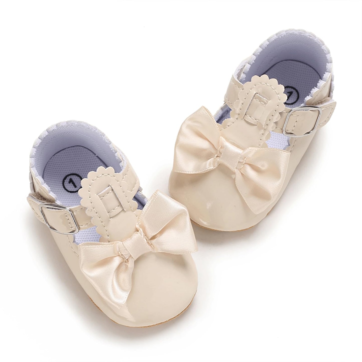 Baby Girl Mary Jane Flats Dress Shoes - Infant Newborn Shoes Anti-Slip Soft PU Leather Party School Wedding Princess Baby Girl Shoes 0-18M