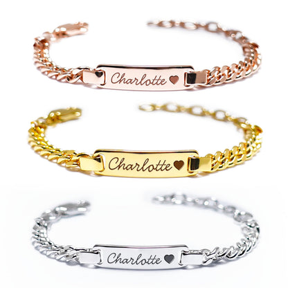 Custom Birthstone Name Bracelet – 18K Gold Plated – Personalised Baby & Toddler Jewellery – Ideal Birthday, Baptism & Parent-Child Gifts
