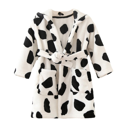 YOLIA Boys Girls Robes Kids Hooded Sleepwear Soft Fleece Bathrobes Cute Housecoat Gowns