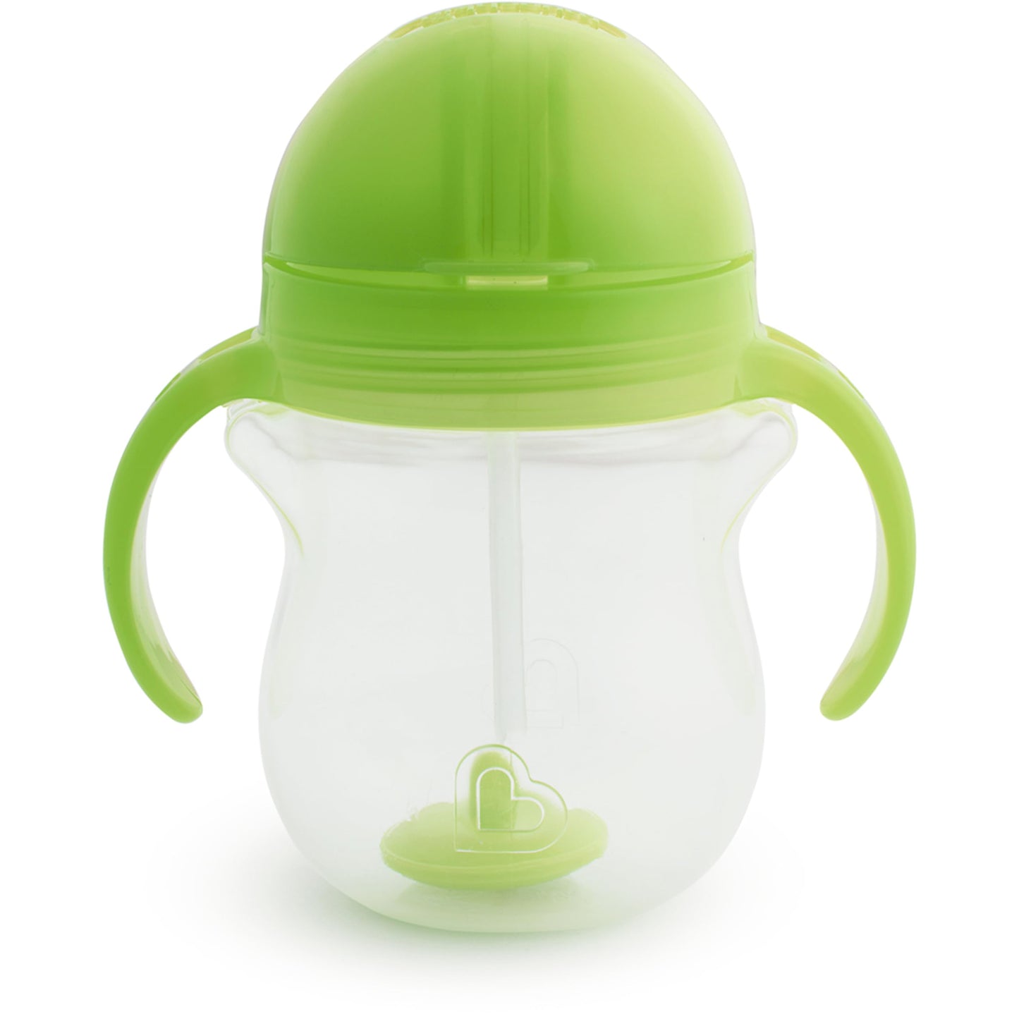 Munchkin Any Angle Sippy Cups for Toddlers, Spill Proof Weighted Straw Cup with Transition Handles for Babies 6 Months and Up, 2 Pack, Blue/Green