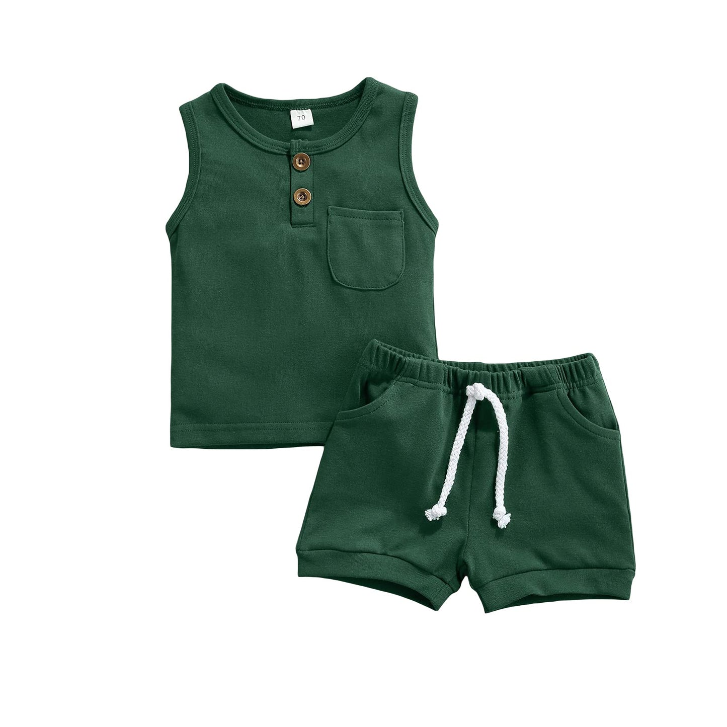 CIYCUIT 2Pcs Baby Boy Summer Clothes Infant Toddler Beach Outfits Sleeveless Tank Tops Shorts Set