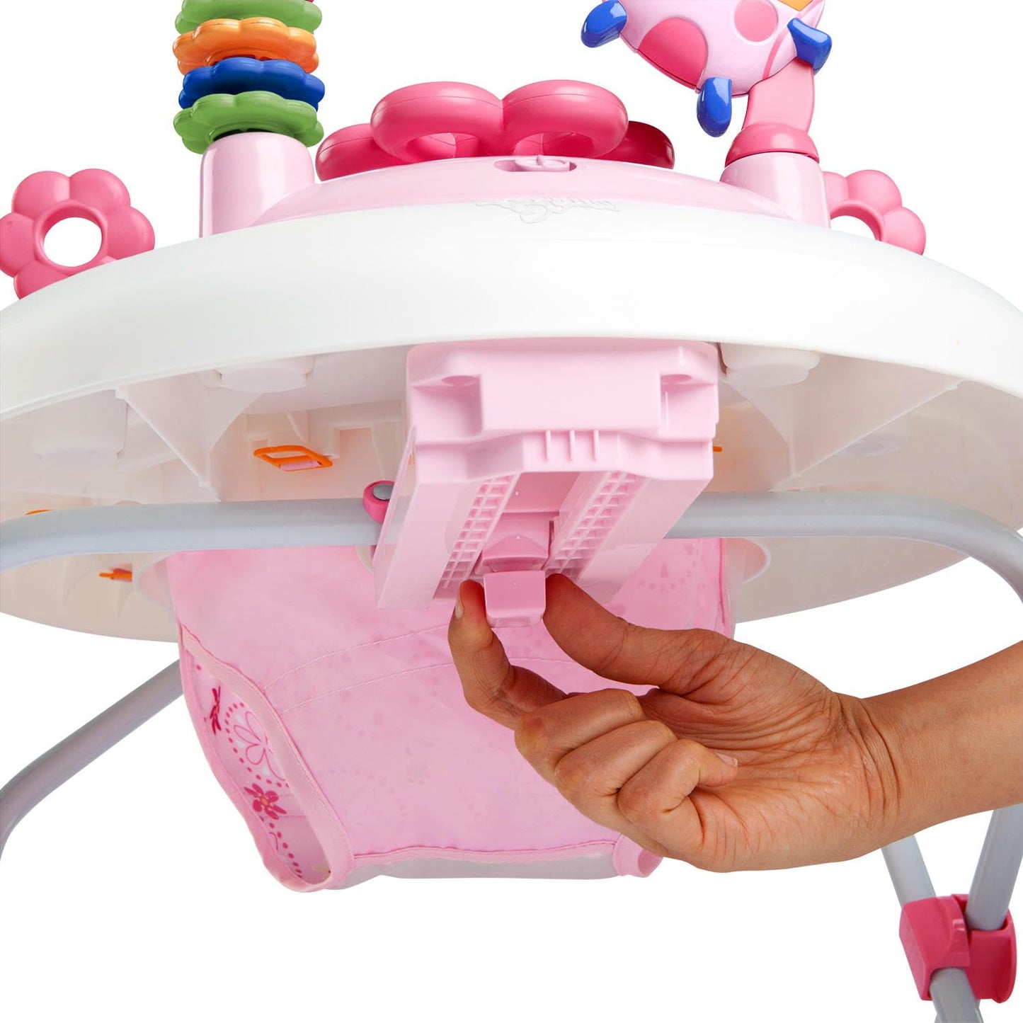 Bright Starts JuneBerry Walk-A-Bout Baby Walker and Entertainer, Removeable Floor Toy, with Easy Fold Frame for Storage, Ages 6 Months +