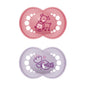 MAM Original Matte Baby Pacifiers, Binky for 6-16 Months, BPA-Free Silicone Nipple, Easy to Clean, Best for Breastfed Babies, Developed with Medical Experts, 2 Count Binkies with Sterilizer Case