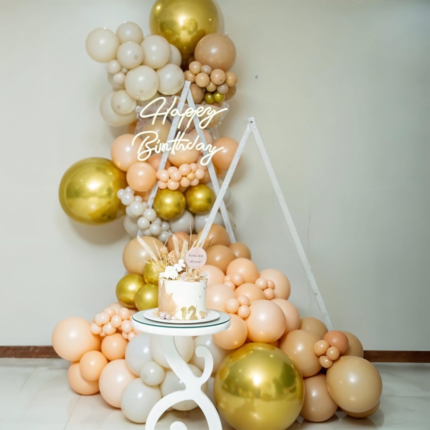 Neutral Balloons Arch Kit, Pink Beige Boho Balloons Garland with Double Stuffed Sand White Balloon for Baby Shower Birthday Wedding Bridal Shower Party Decorations