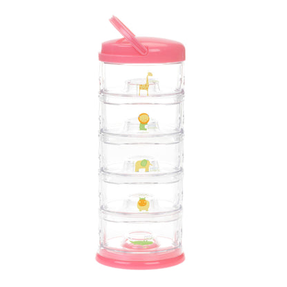 Innobaby Packin' Smart Stackable and Portable Storage System for Formula, Baby Snacks and More. 5 Stackable Cups in Lime Sorbet. BPA Free.