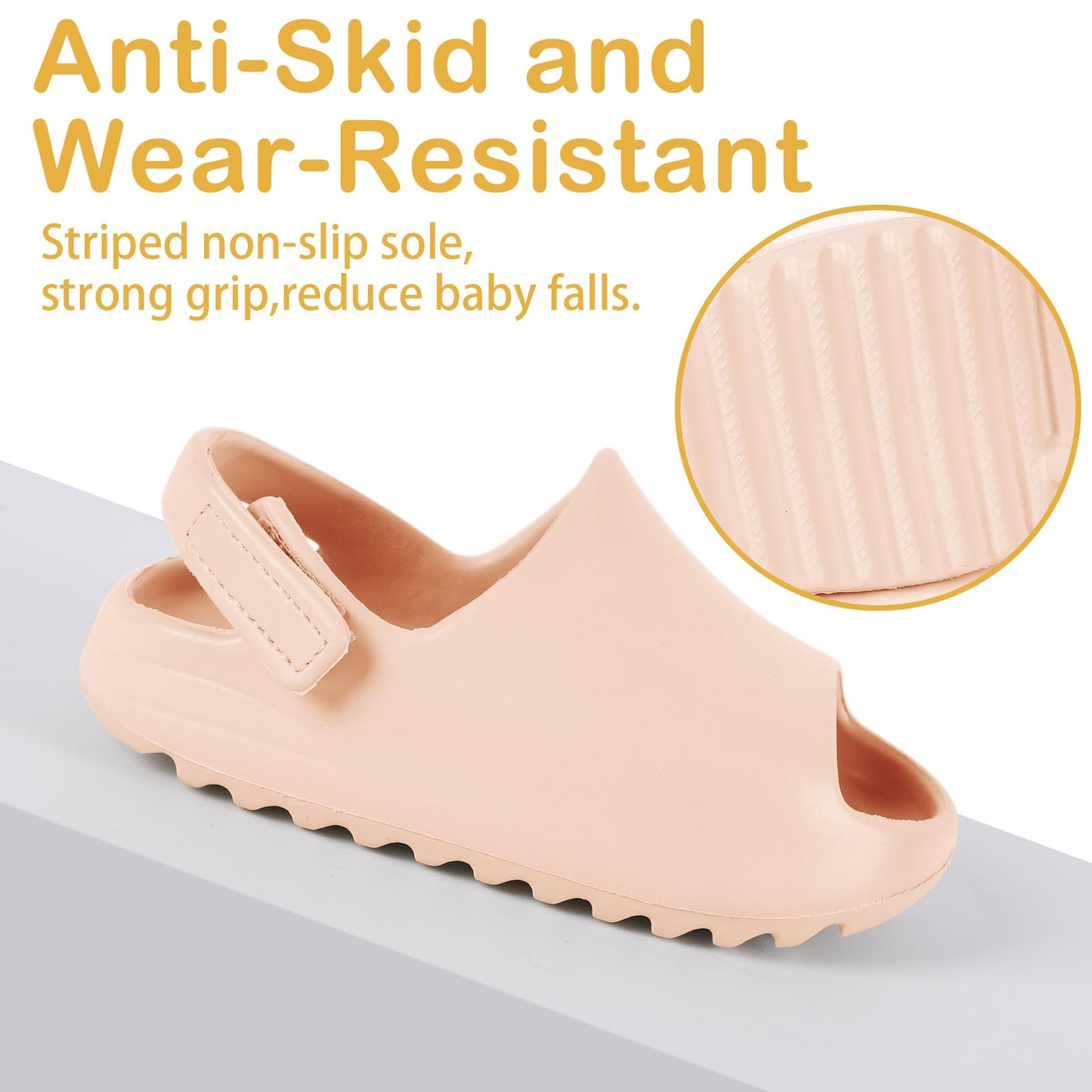 bolukets Toddler Little Kids Slides Sandals, Summer Slip On Lightweight Slippers for Boys and Girls, Beach Pool Anti-Slip Water Shoes Indoor Outdoor Sandals
