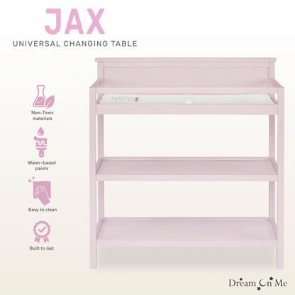 Dream On Me Jax Universal Changing Table, Blush Pink , 34x20x40 Inch (Pack of 1)