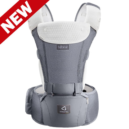 Bebamour Baby Carrier Newborn to Toddler-2 in 1 Hip Seat & Carrier Front and Back Carry with Head Hood & 3 Pieces Teething Pads& Waist Extenders & Storage Bag 0-36 Months (Green)