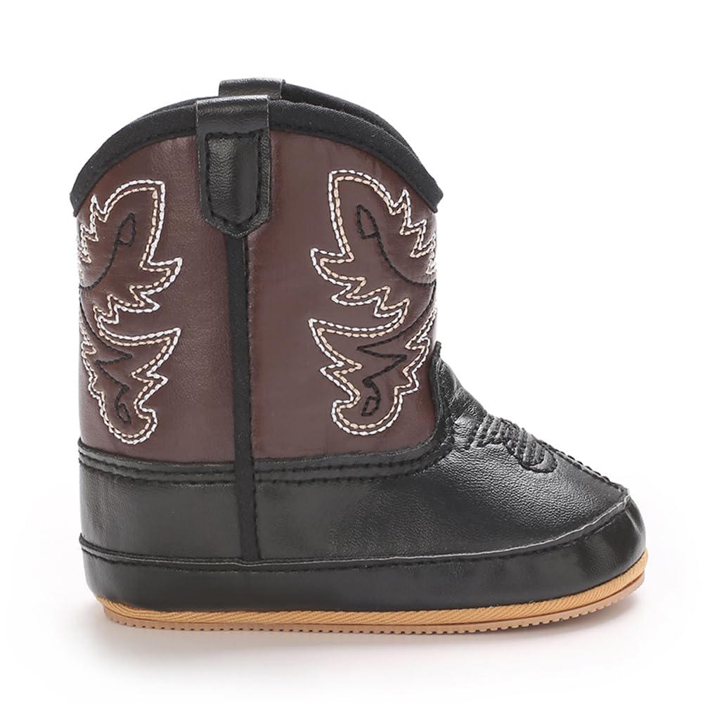Kuner Baby Cowboy Boots Western Boots Toddler Cowboy Bootie Soft Sole Non-Slip Crib Shoes for Infant Boys Girls0-18 Months