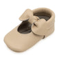 BirdRock Baby Bow and Knot Moccasins - Genuine Leather Baby Girl Shoes