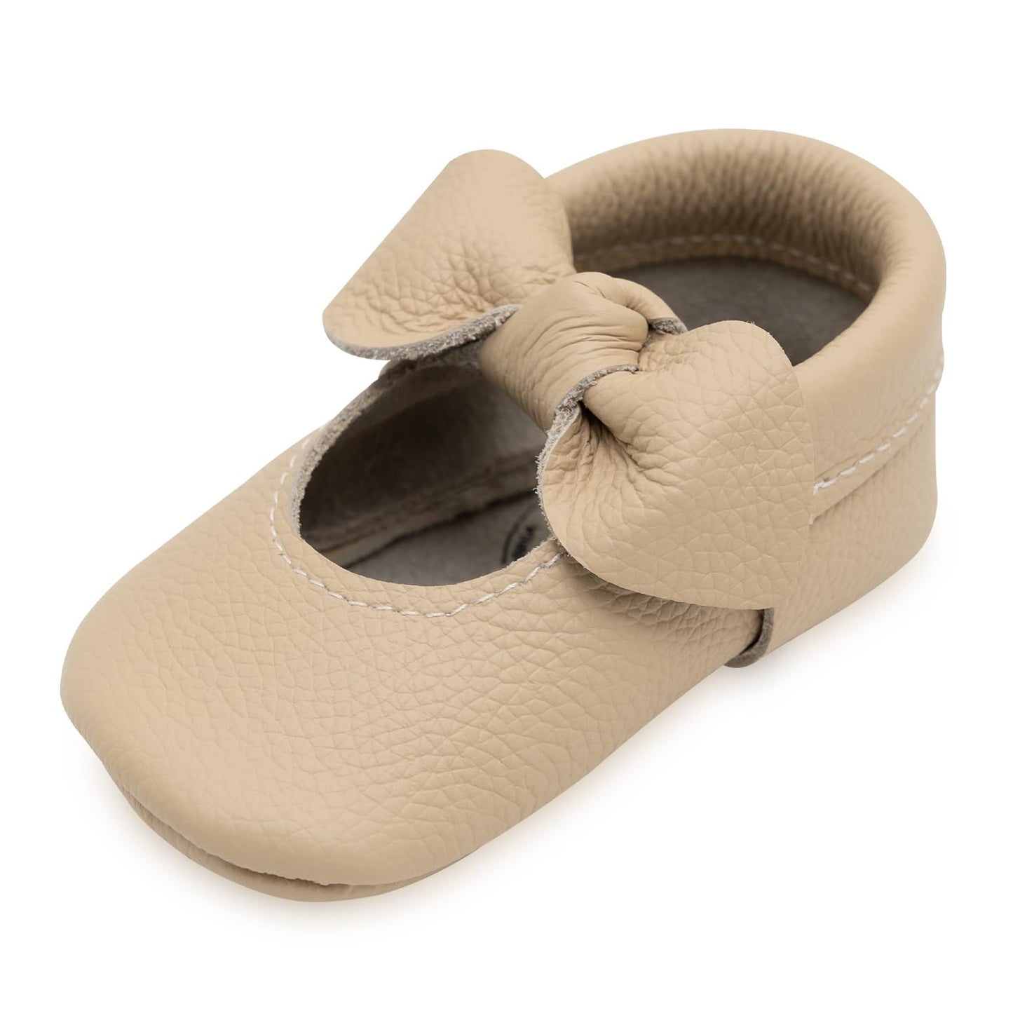 BirdRock Baby Bow and Knot Moccasins - Genuine Leather Baby Girl Shoes