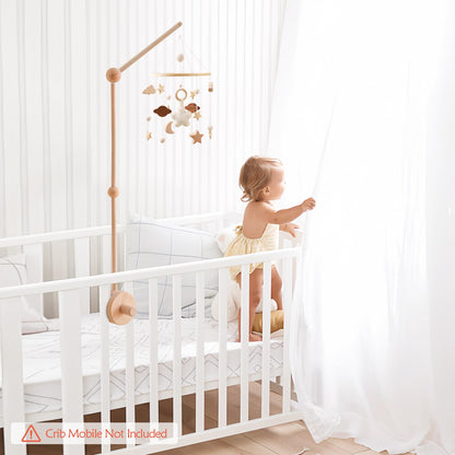 Baby Mobile for Crib Bear Cloud Crib Mobile Handmade Furry Nursery Mobile Gender Neutral Crib Toy Hanging for Nursery Decor Accessories