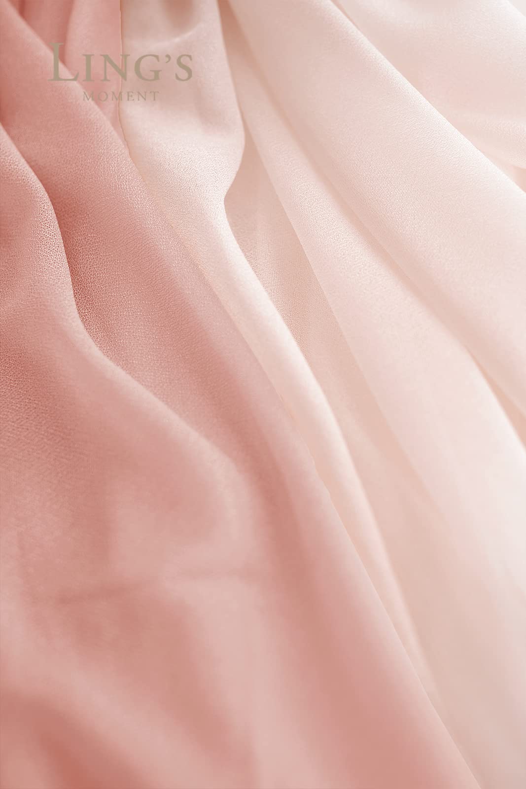 Ling's Moment Sheer Chiffon Table Cloth & Runner Set for 3x4ft Rectangle Table Decor in Dusty Rose & Blush for Wedding Reception and Parties