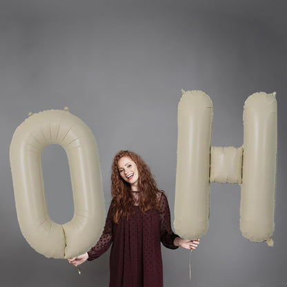 40 Inch Oh Baby Balloon, Shower Decorations, Large Sign for Backdrop, Shiny Banner for Gender Reveal Party Supplies (Gold)