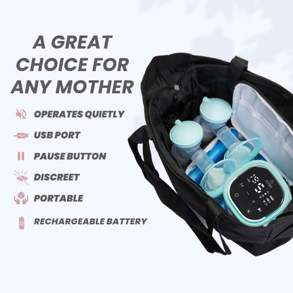 Zomee Z2 Double Electric Breast Pump – with Expression, Massage, and 2-Phase Modes - Hospital Grade Rechargeable, Portable, Hands Free Wearable Breast Pump