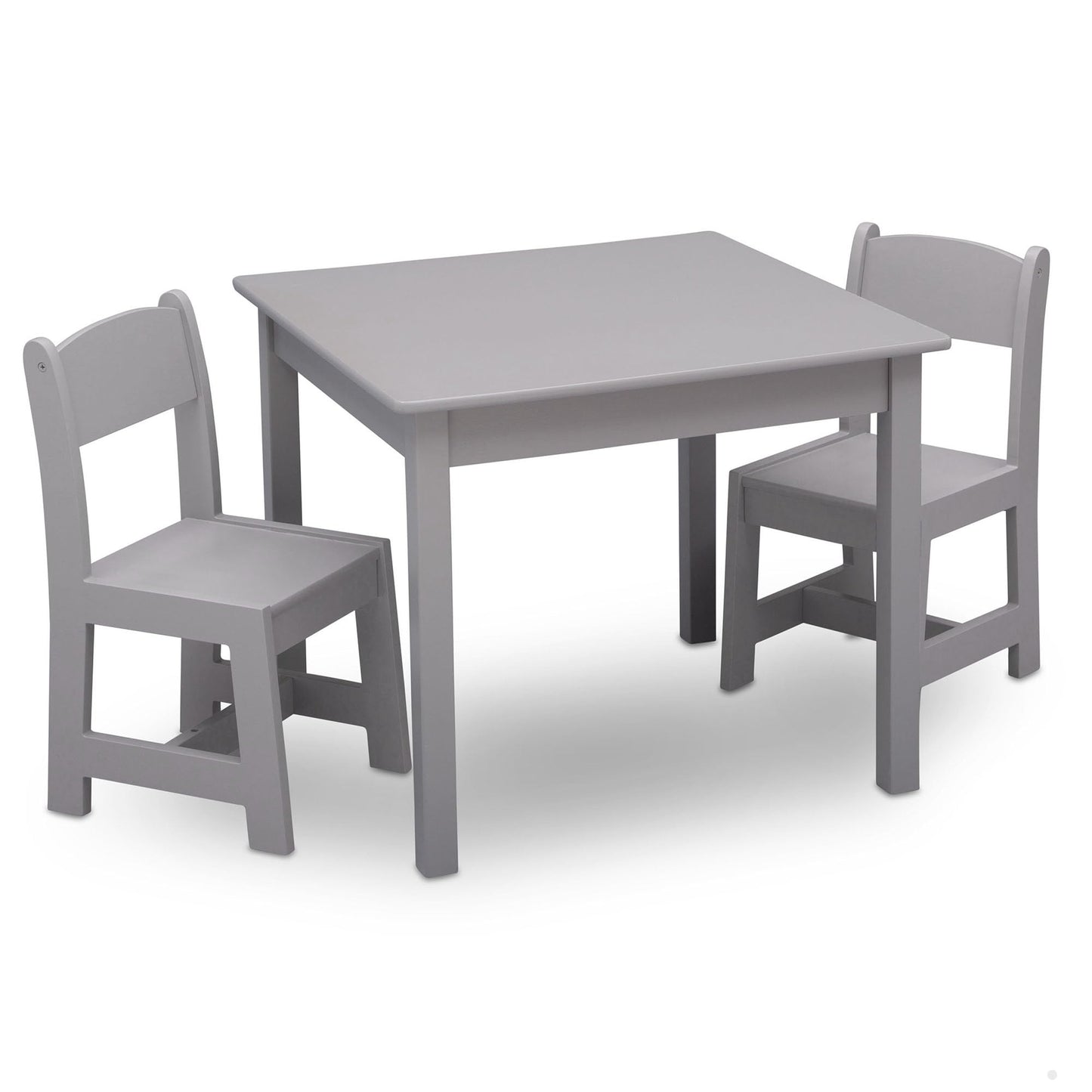 Delta Children MySize Kids Wood Table and Chair Set (2 Chairs Included) - Ideal for Arts & Crafts, Snack Time, & More - Greenguard Gold Certified, Bianca White, 3 Piece Set