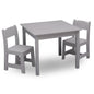 Delta Children MySize Kids Wood Table and Chair Set (2 Chairs Included) - Ideal for Arts & Crafts, Snack Time, & More - Greenguard Gold Certified, Bianca White, 3 Piece Set